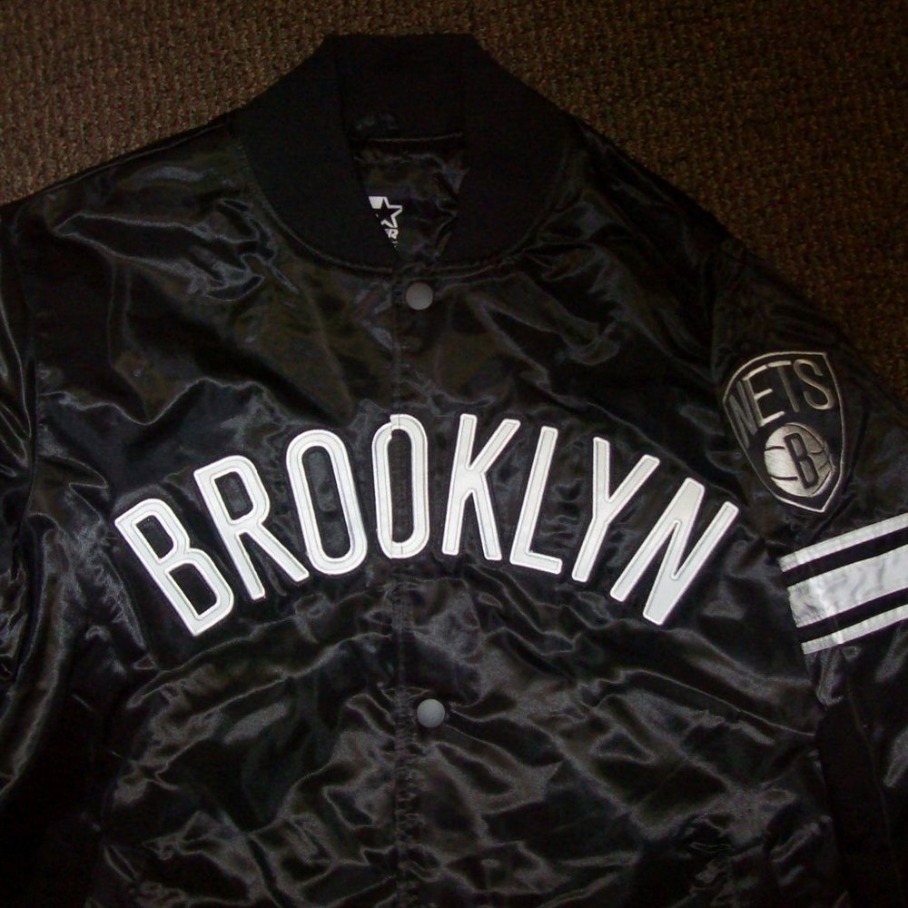 BROOKLYN NETS STARTER NBA SNAP DOWN BLACK LARGE - Picture 8 of 13